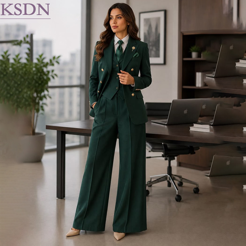 Womens Blazer - 비즈니스용 정장 스타일의 여성용 녹색 정장