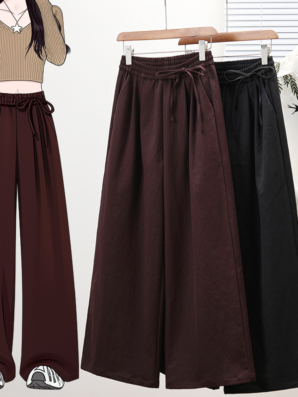 Tailored Trouser Wide - 캐주얼 테일러드 와이드 레그 팬츠 여성