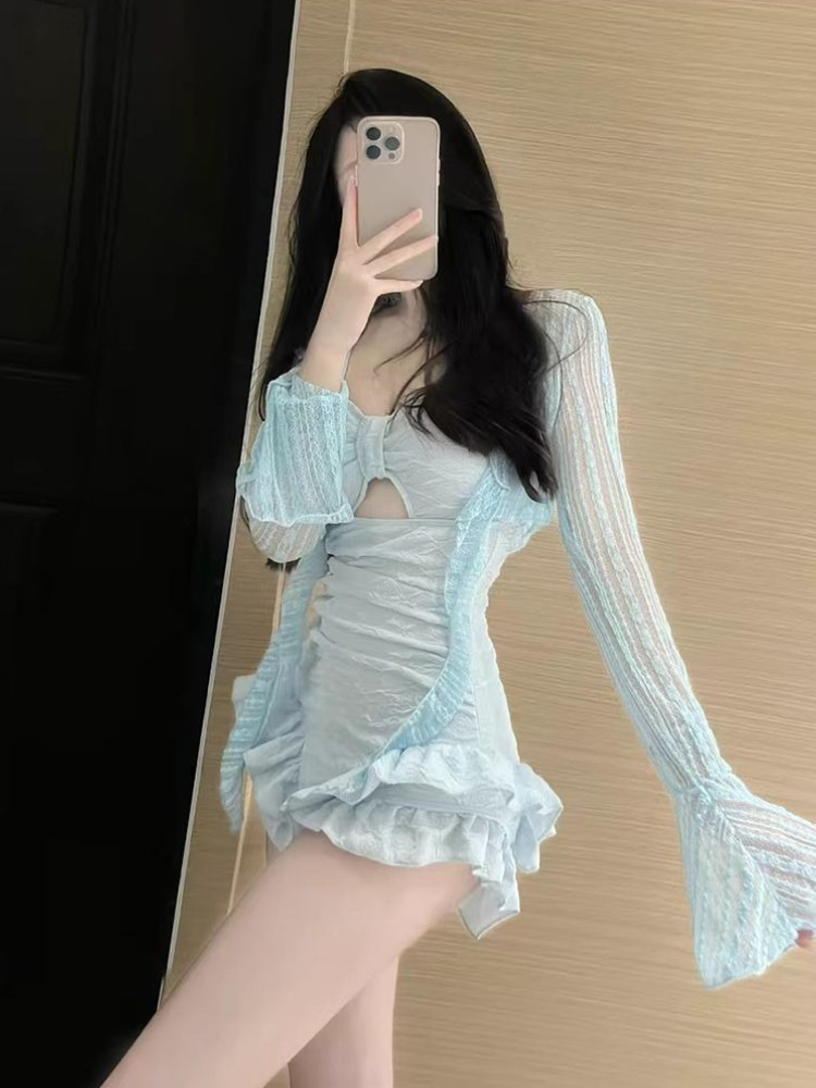 겸손한 풀 커버리지 수영복 여성용 레이스업 백 수영복  - Womens Suit 리뷰 및 가격