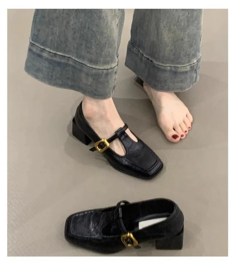 여성용 사각 앞코, T자 스트랩, 메리 제인 스타일,  - Womens Heels 리뷰 및 가격