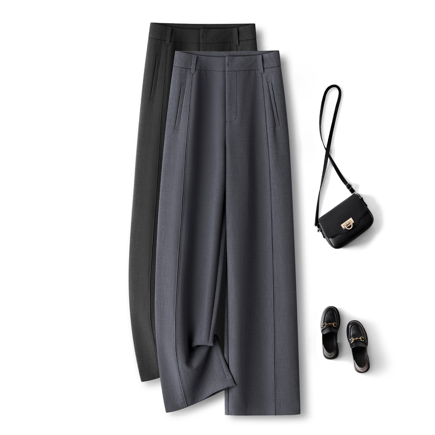 여성용 와이드 레그 팬츠, 하이웨이스트, 스트레이트 핏 - Tailored Trouser Wide 리뷰 및 가격