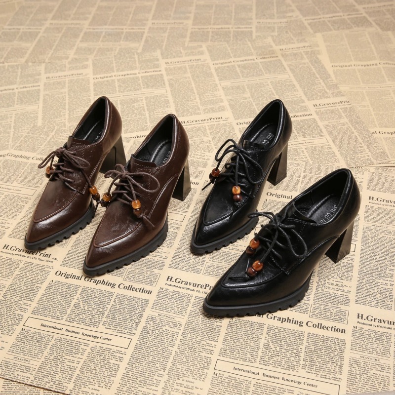 레트로 스트랩 디자인 딥 마우스 여성용 블록 힐 플랫폼 - Pump Heel Block 리뷰 및 가격