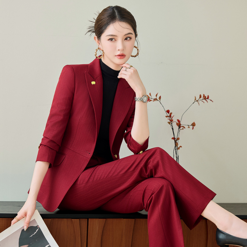 여성용 레드 수트 세트, 가을 및 겨울용 고급 의상,  - Women'S Red Formal Wear 리뷰 및 가격