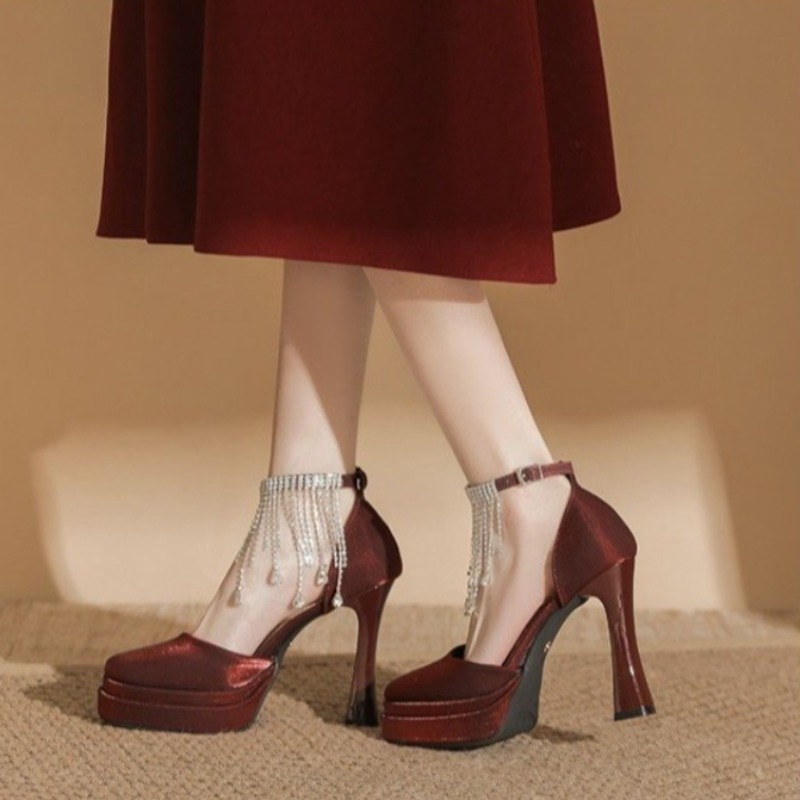 여성용 메리제인 브라이덜 슈즈, 스퀘어 토 블록 힐 플 - Pump Heel Block 리뷰 및 가격