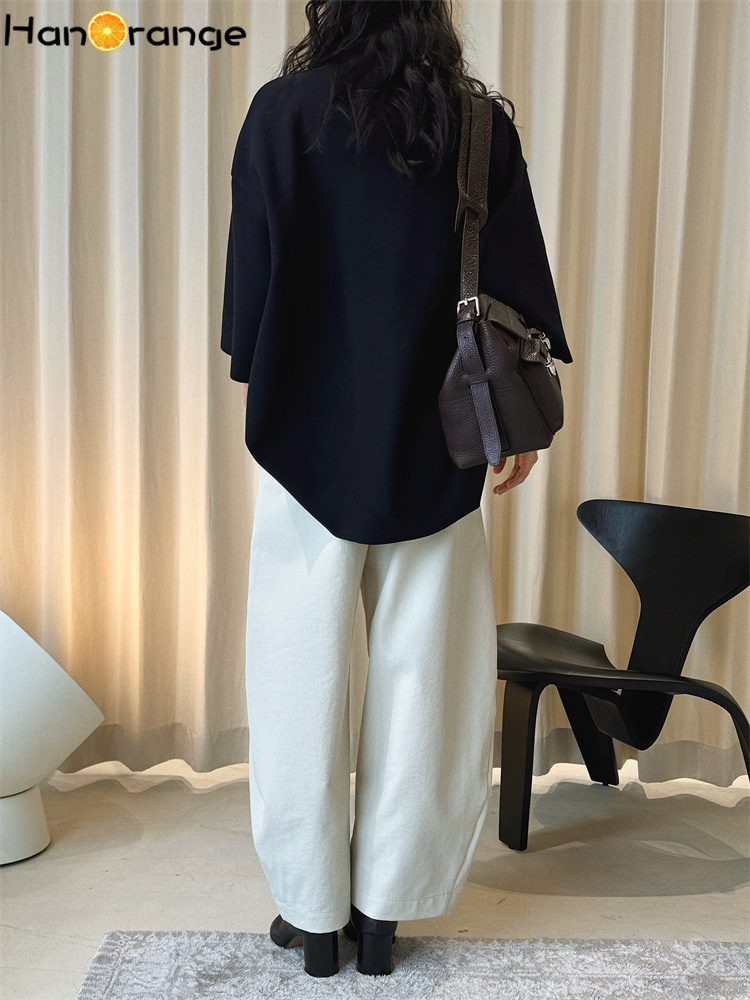 HanOrange 2026 봄 하이웨이스트 커브드 나이 - Tailored Trouser Wide 리뷰 및 가격